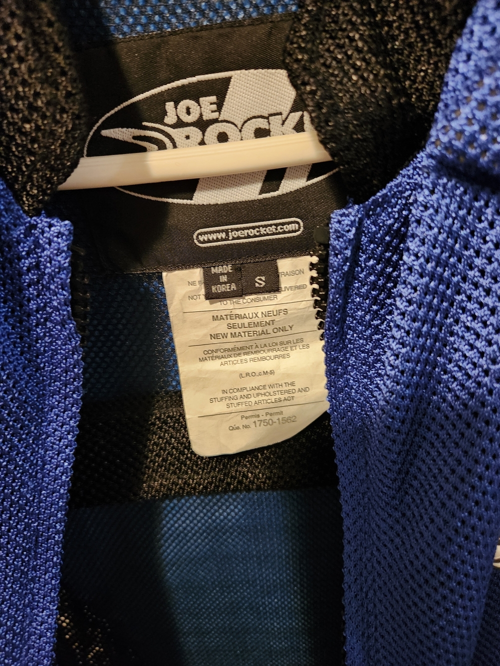 Joe Rocket Blue Mesh Motorcycle Jacket with Black Logo Patch - Picture 3 of 4
